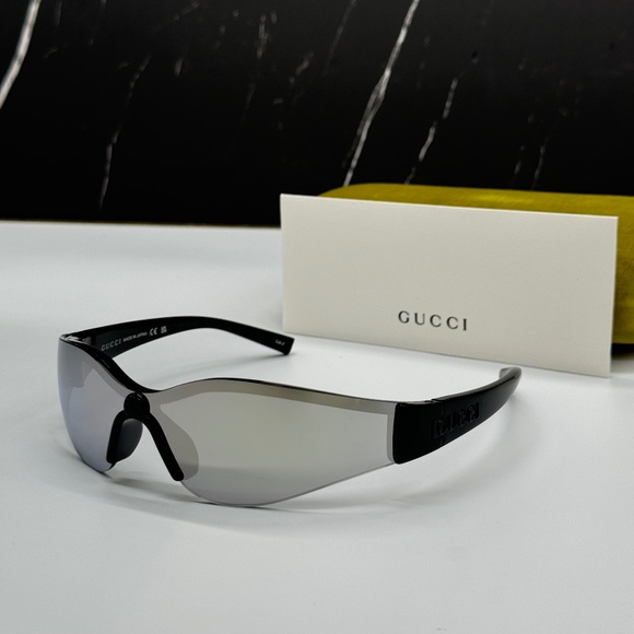 NEW GG1651S 004 GUCCI BLACK SILVER GEOMETRIC UNISEX GUCCI SUNGLASSES - Picture 1 of 12
